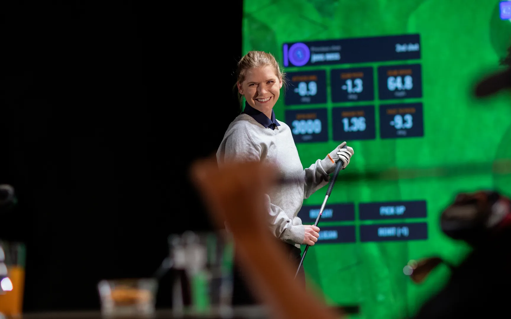 Golf simulator bay at The Bogey Factory with TrackMan technology